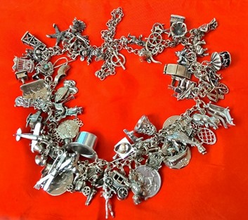 Silver charm necklace