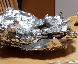 Foil wrapped trout